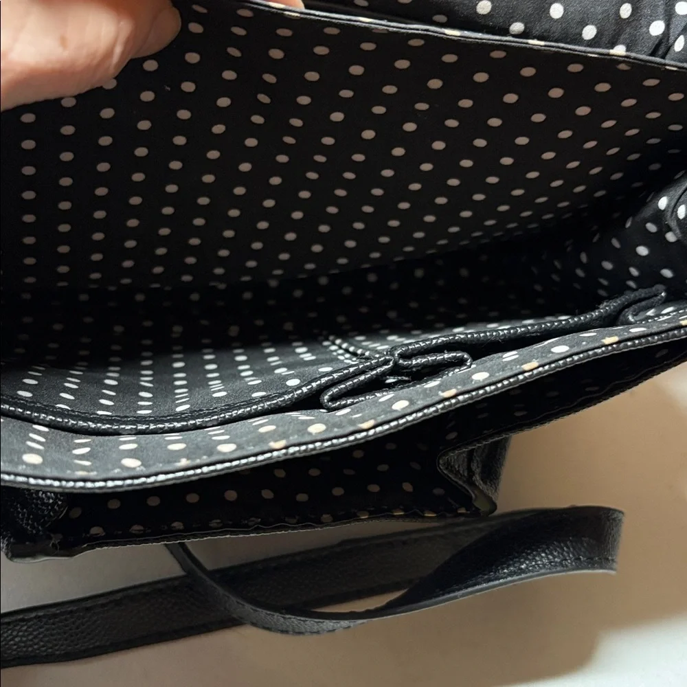 Lulu Guinness Black Faux Leather Crossbody (missing top handle)